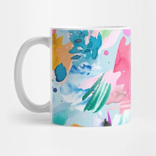 Pocket - Painterly Abstract Scribbles Multi Blue Mug